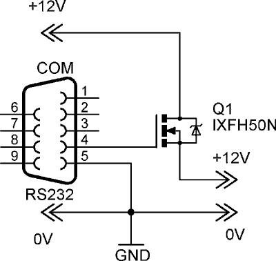 circuit of RS232 power switch