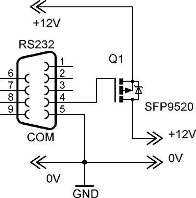 circuit of RS232 power switch