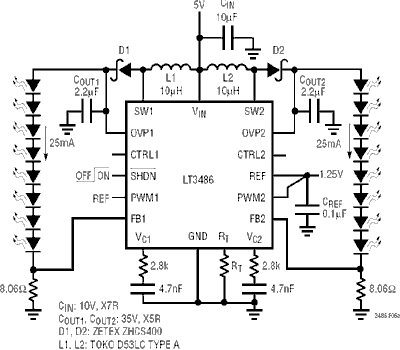 White LED driver circuit diagram