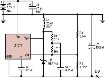 negative, inverting switching regulator