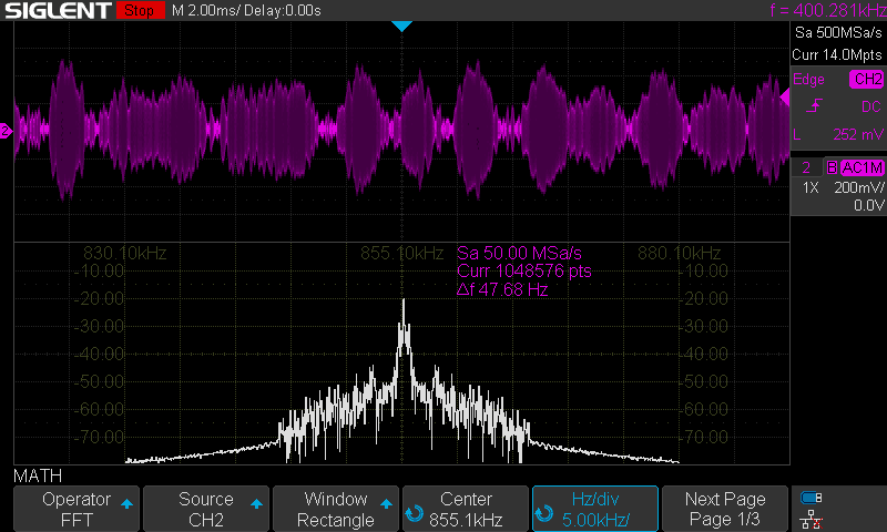 AM modulated sound spectrum