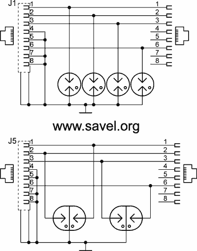 LAN lightning protection schematics with gas discharge protectors