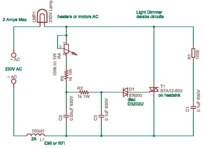 lamp dimmer circuit schematics