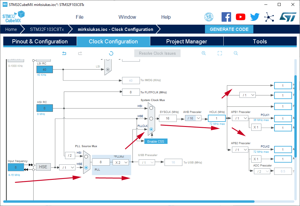 STM32cubemx tutorial starting first project