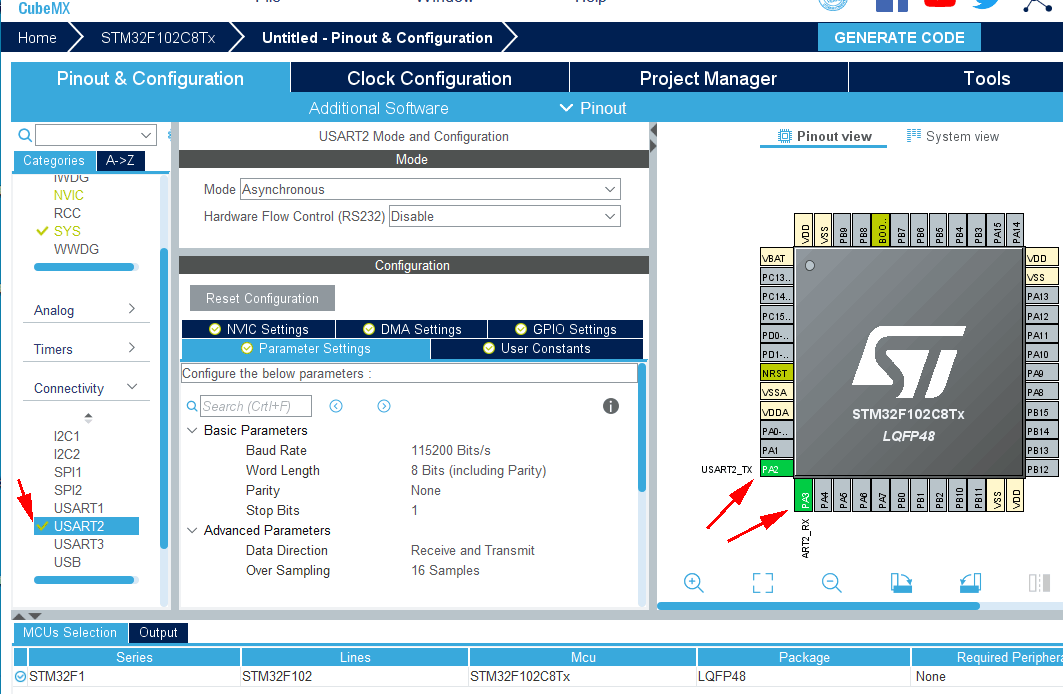 STM32CubeMX USB CDC COM dongle