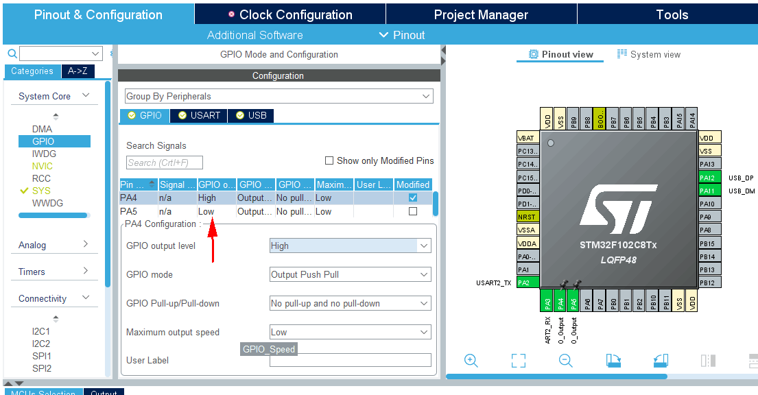 STM32CubeMX USB CDC COM dongle