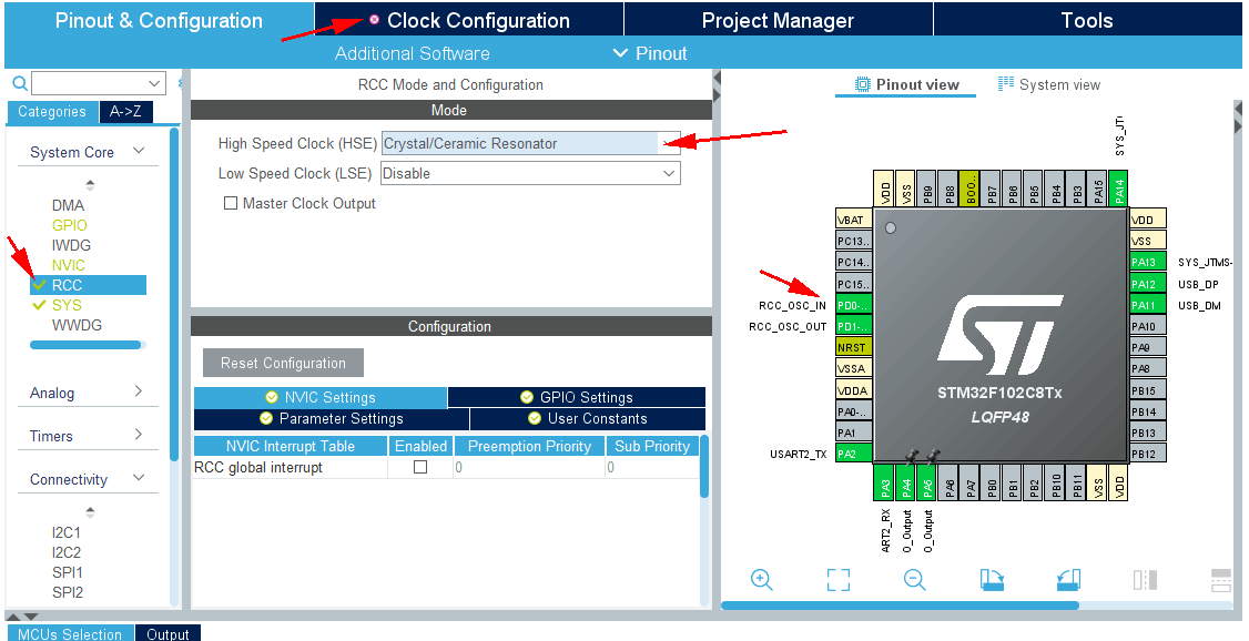 STM32CubeMX USB CDC COM dongle