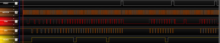 logic analyzer output for Epson M-71 printer